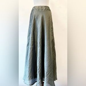 Donna Morgan Olive Gold Shimmer Maxi Skirt Size 8